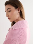 North South Merino Quarter Zip Sweater, Sweet Pink Marle product photo View 07 S