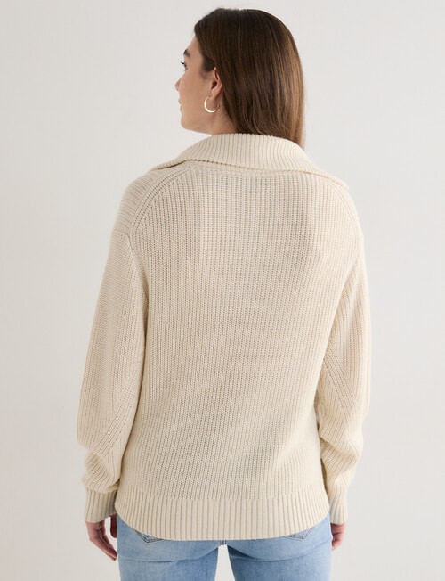 North South Merino Quarter Zip Sweater, Vanilla product photo View 02 L