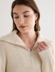 North South Merino Quarter Zip Sweater, Vanilla product photo View 04 S