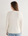 North South Merino Blend Cable Cardigan, Winter White product photo View 02 S
