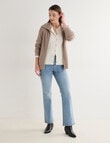 North South Merino Blend Cable Cardigan, Winter White product photo View 03 S
