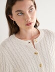 North South Merino Blend Cable Cardigan, Winter White product photo View 04 S