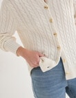 North South Merino Blend Cable Cardigan, Winter White product photo View 05 S