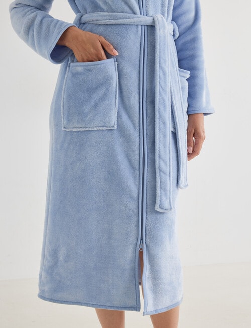 Ruby & Bloom Zip Plush Robe, Pale Blue, 10-26 product photo View 05 L