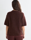 Mineral Boxy Oversized Alpaca Tee, Pomegranate product photo View 02 S