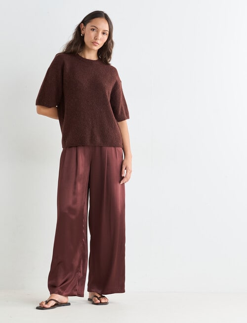 Mineral Boxy Oversized Alpaca Tee, Pomegranate product photo View 08 L