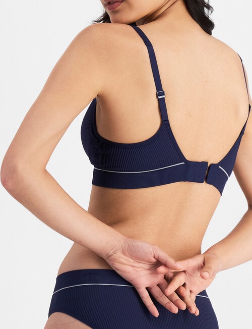 Bonds Retro Rib Wirefree Bra, Blue Enigma product photo View 03 L