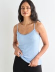 Essence Thermals Merino Cotton Lace Trim Cami, Light Blue, 10-18 product photo