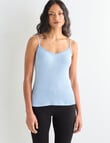 Essence Thermals Merino Cotton Lace Trim Cami, Light Blue, 10-18 product photo View 05 S