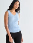 Essence Thermals Merino Cotton Lace Trim Singlet, Light Blue, 10-18 product photo