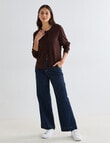 North South Merino Blend Cardigan, Chocolate product photo View 03 S