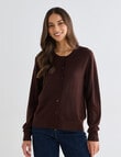 North South Merino Blend Cardigan, Chocolate product photo View 05 S