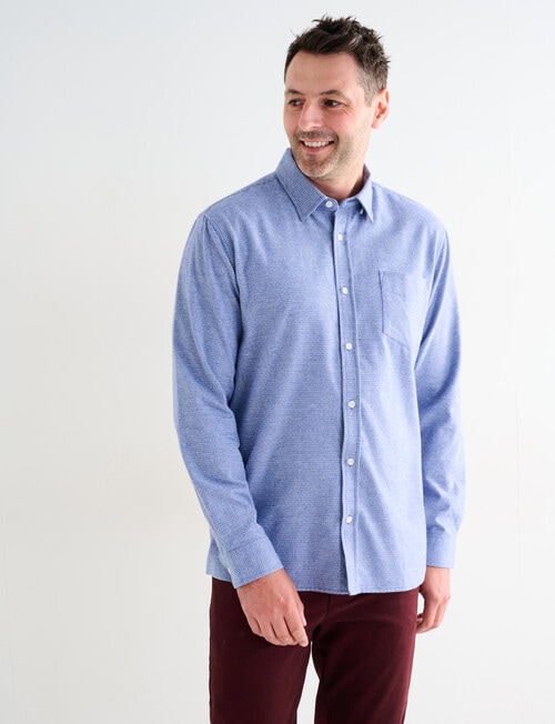 Chisel Mini Check Long Sleeve Shirt, Light Blue product photo View 04 L