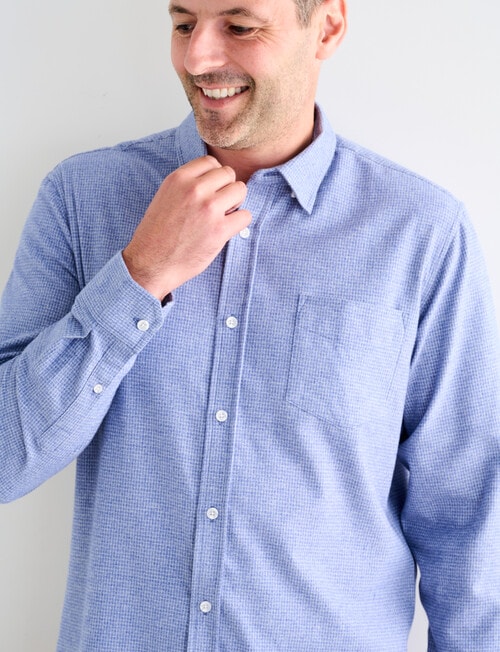 Chisel Mini Check Long Sleeve Shirt, Light Blue product photo