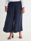 Studio Curve Layered Crop Pant, Navy product photo