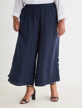 Studio Curve Layered Crop Pant, Navy product photo