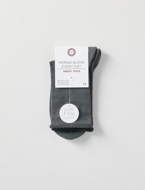 DS Socks Merino Crew Roll Top, Grey product photo View 02 L