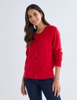 North South Merino Blend Cardigan, Red product photo