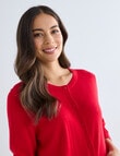 North South Merino Blend Cardigan, Red product photo View 04 S