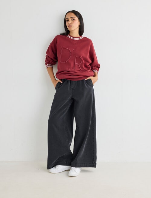 Denim Republic Oversized Sweatshirt, Russet Brown product photo View 03 L