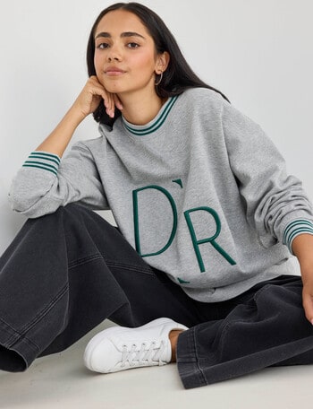 Denim Republic Oversized Sweatshirt, Grey Marle product photo