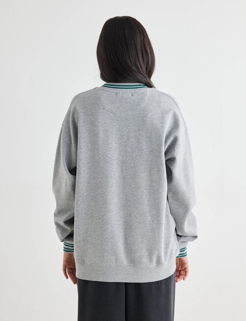 Denim Republic Oversized Sweatshirt, Grey Marle product photo View 02 L