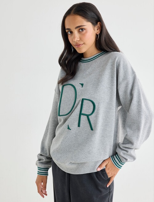 Denim Republic Oversized Sweatshirt, Grey Marle product photo View 04 L