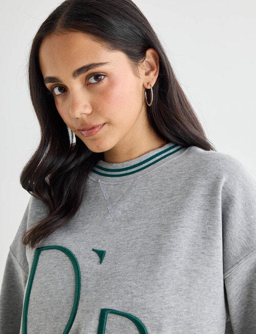 Denim Republic Oversized Sweatshirt, Grey Marle product photo View 05 L