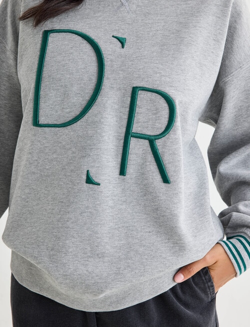Denim Republic Oversized Sweatshirt, Grey Marle product photo View 06 L