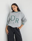 Denim Republic Oversized Sweatshirt, Grey Marle product photo View 07 S