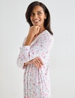 Ruby & Bloom Lace Trim Nightie, Pink Posie Print product photo View 05 S