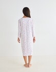 Ruby & Bloom Lace Trim Nightie, Pink Posie Print product photo View 02 S