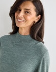 Ella J Merino Bateau Jumper, Moss product photo View 04 S