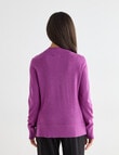 Ella J Merino Crossover Jumper, Pansy product photo View 02 S