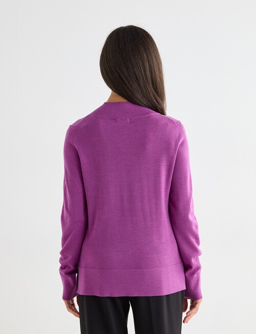 Ella J Merino Crossover Jumper, Pansy product photo View 02 L