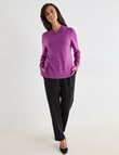 Ella J Merino Crossover Jumper, Pansy product photo View 03 S