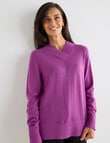 Ella J Merino Crossover Jumper, Pansy product photo View 04 S