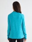 Ella J Merino Crossover Jumper, Turquoise product photo View 02 S