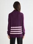 Ella J Merino Bateau Jumper, Grape/Pink product photo View 02 S