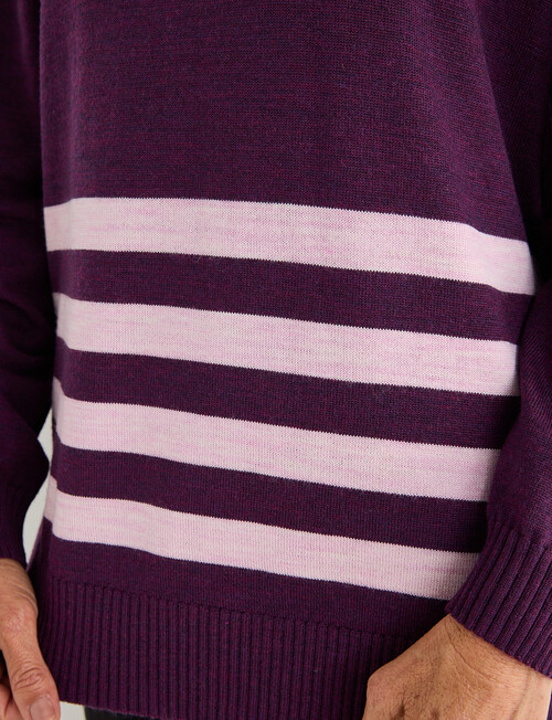 Ella J Merino Bateau Jumper, Grape/Pink product photo View 05 L