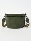 Pronta Moda Saddle Stitch Crossbody Bag, Olive product photo View 02 S