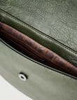 Pronta Moda Saddle Stitch Crossbody Bag, Olive product photo View 06 S