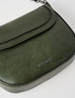 Pronta Moda Saddle Stitch Crossbody Bag, Olive product photo View 07 S