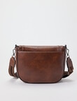 Pronta Moda Saddle Stitch Crossbody, Tan product photo View 02 S
