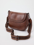 Pronta Moda Saddle Stitch Crossbody, Tan product photo View 03 S
