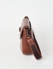 Pronta Moda Saddle Stitch Crossbody Bag, Tan product photo View 04 S