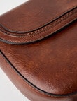 Pronta Moda Saddle Stitch Crossbody Bag, Tan product photo View 05 S