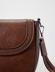 Pronta Moda Saddle Stitch Crossbody, Tan product photo View 07 S