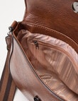 Pronta Moda Saddle Stitch Crossbody, Tan product photo View 08 S