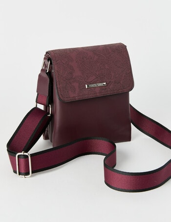 Pronta Moda Paisley Flap Crossbody Bag, Merlot product photo